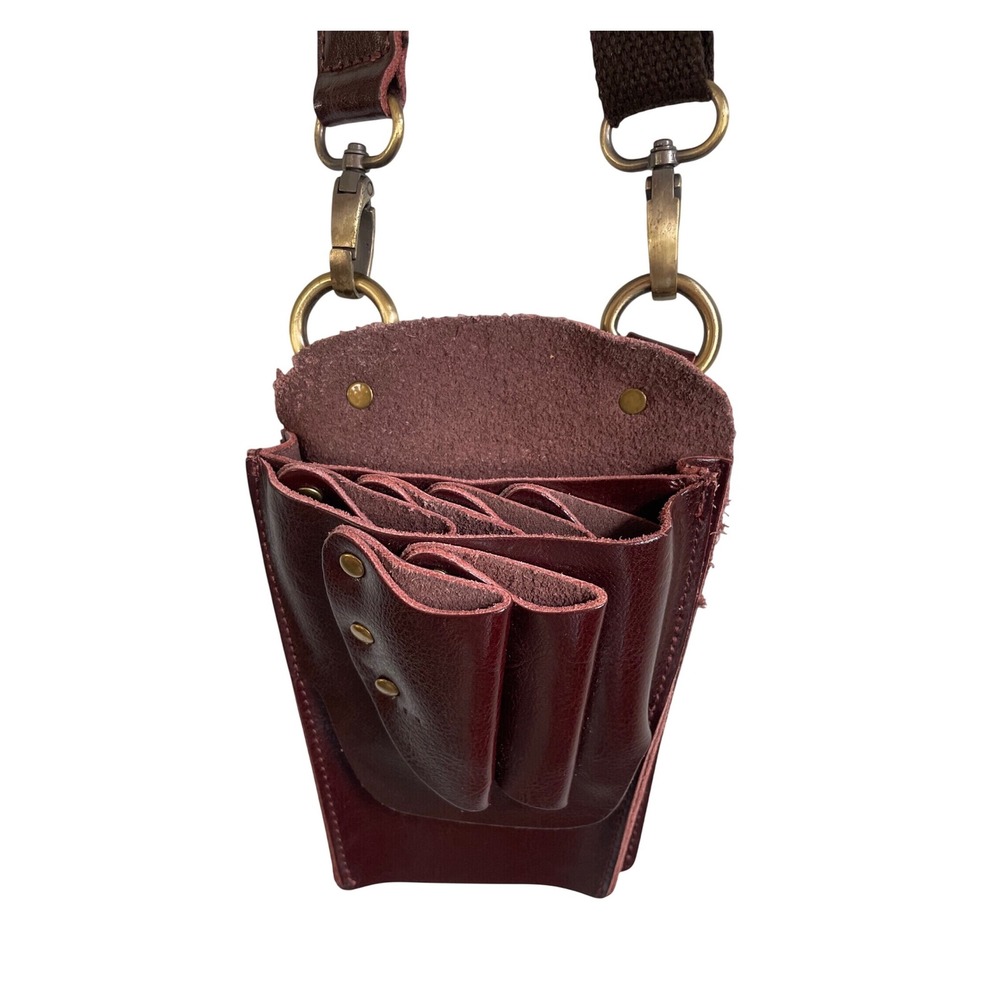 Leather Hair Stylist Barber Scissor Holster Pouch Salon Shears Tool Belt Bag